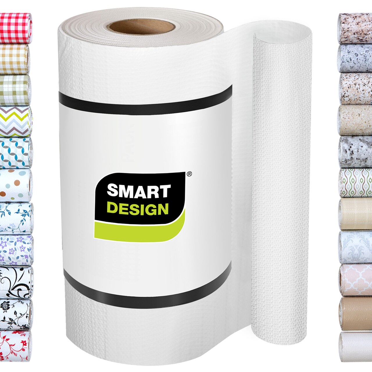 Smart Design Bonded Grip Shelf Liner - 12 Inch x 10 Feet - White